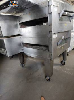 Horno industrial de gas transportador de acero inoxidable Lincoln para pizzas esfiras